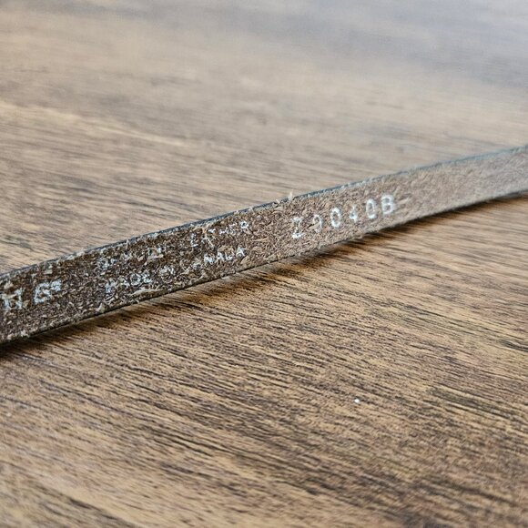 Silpada Designs Canada Thin Skinny Leather Brown Tooled Stamped Silver Belt L - Picture 9 of 9